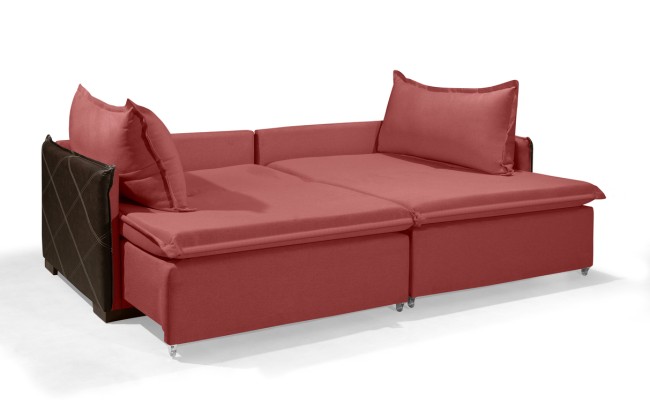 Sofá Sem Caixa Retrátil Reclinável MÔNACO 1,60m ESTILO ESTOFADOS - França Linhosoft COR "Vermelho"