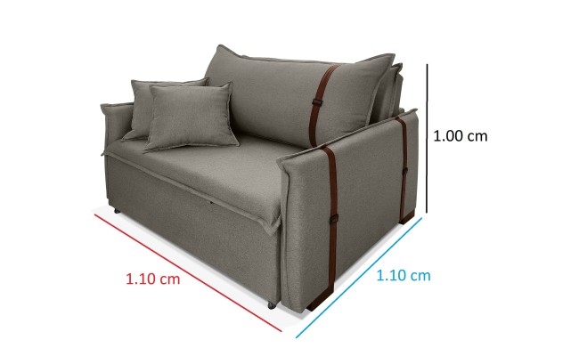 Poltrona Sofá Cama Valence Premium 140cm SoftGel D33  Linho Cinza