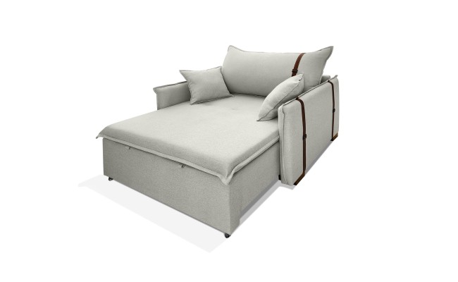 Poltrona Sofá Cama Valence Premium 140cm SoftGel D33  Linho Palha
