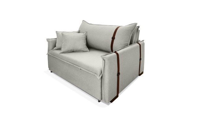 Poltrona Sofá Cama Valence Premium 130cm SoftGel D33  Linho Palha