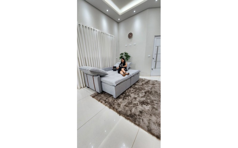 Sofá Valence Slim sem Caixa Premium 1.60m SoftGel 33  Linho Cinza Claro