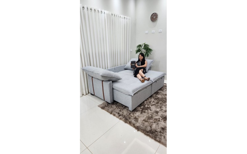 Sofá Valence Slim sem Caixa Premium 1.60m SoftGel 33  Linho Cinza Claro