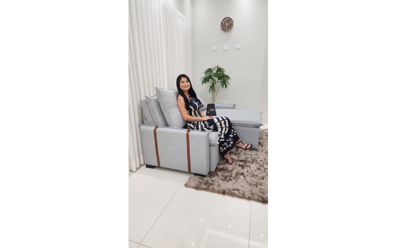 Sofá Valence Slim sem Caixa Premium 1.60m SoftGel 33  Linho Cinza Claro