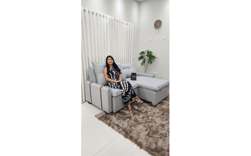 Sofá Valence Slim sem Caixa Premium 1.60m SoftGel 33  Linho Cinza Claro