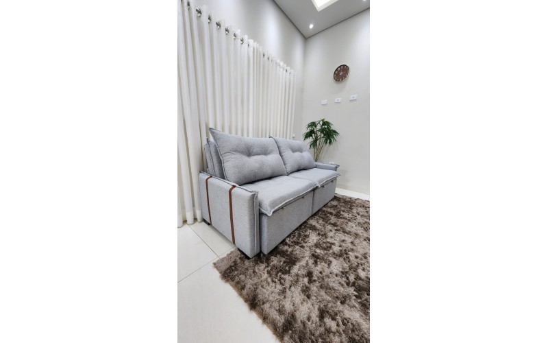 Sofá Valence Slim sem Caixa Premium 1.60m SoftGel 33  Linho Cinza Claro
