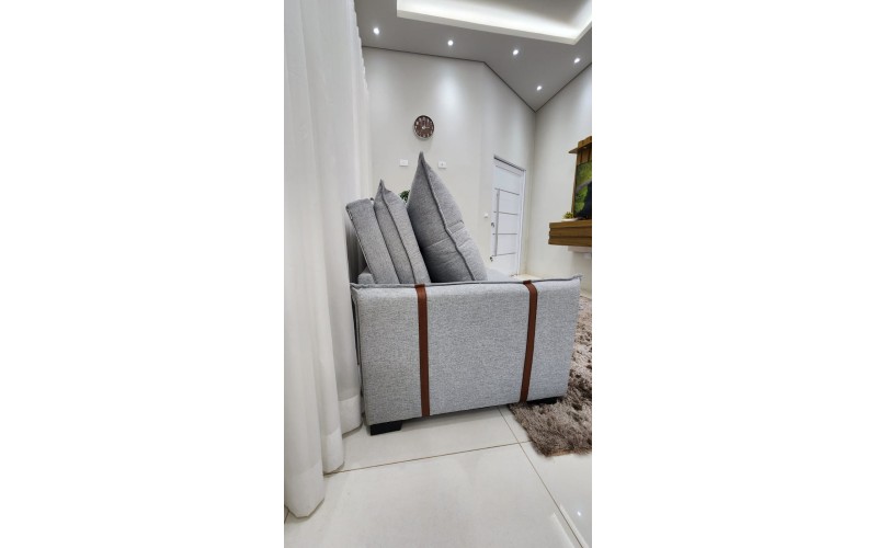 Sofá Valence Slim sem Caixa Premium 1.60m SoftGel 33  Linho Cinza Claro