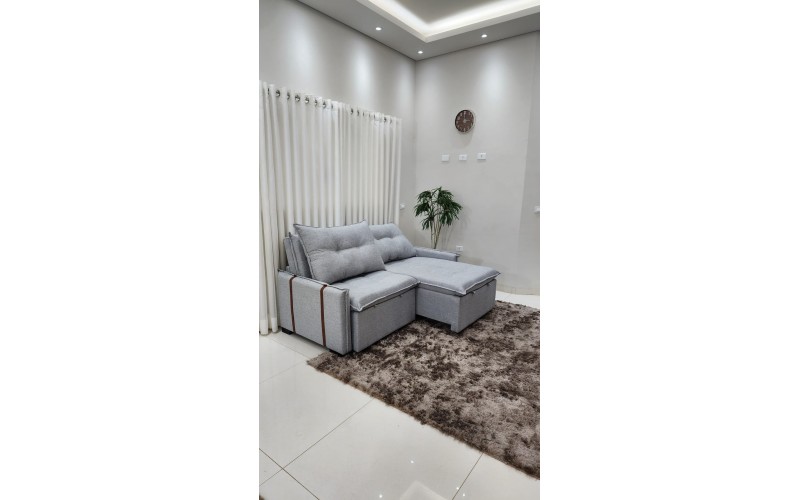 Sofá Valence Slim sem Caixa Premium 1.60m SoftGel 33  Linho Cinza Claro