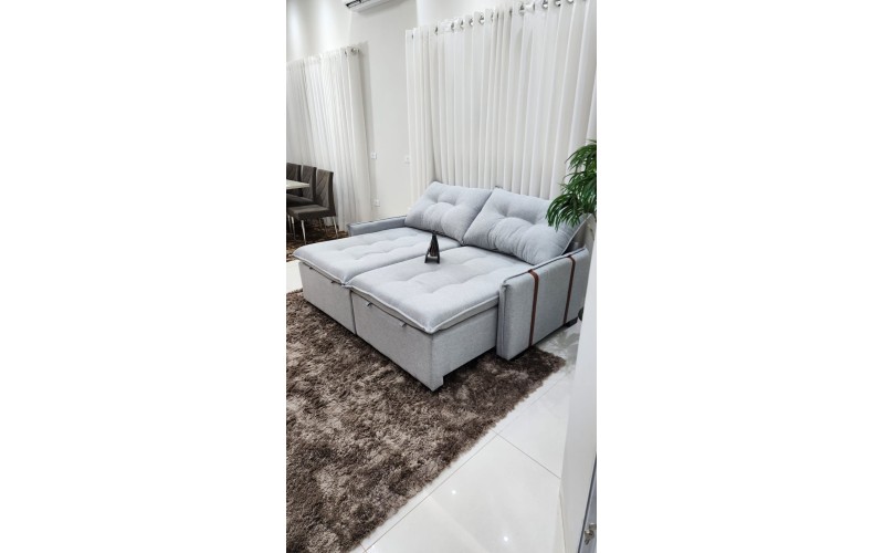 Sofá Valence Slim sem Caixa Premium 1.60m SoftGel 33  Linho Cinza Claro