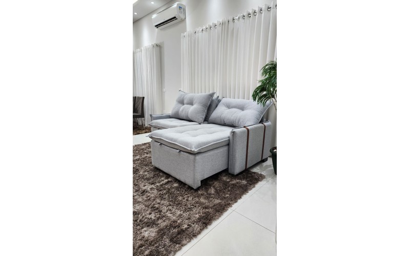 Sofá Valence Slim sem Caixa Premium 1.60m SoftGel 33  Linho Cinza Claro