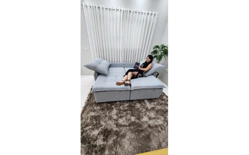 Sofá Valence Slim sem Caixa Premium 1.60m SoftGel 33  Linho Cinza Claro