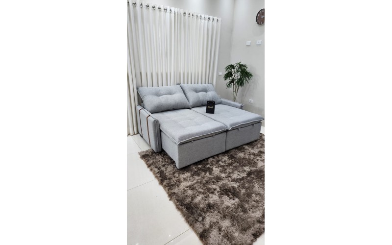 Sofá Valence Slim sem Caixa Premium 1.60m SoftGel 33  Linho Cinza Claro