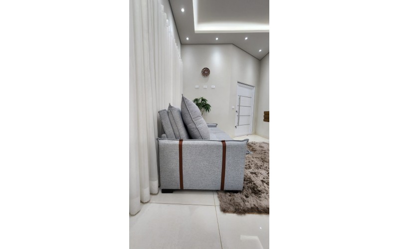 Sofá Valence Slim sem Caixa Premium 1.60m SoftGel 33  Linho Cinza Claro