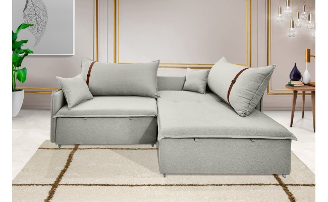 Sofá Valence Slim sem Caixa Premium 2.60m SoftGel 33  Linho Palha