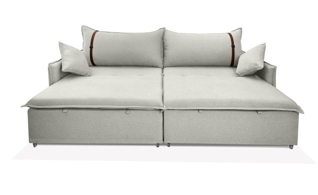 Sofá Valence Slim sem Caixa Premium 2.60m SoftGel 33  Linho Palha